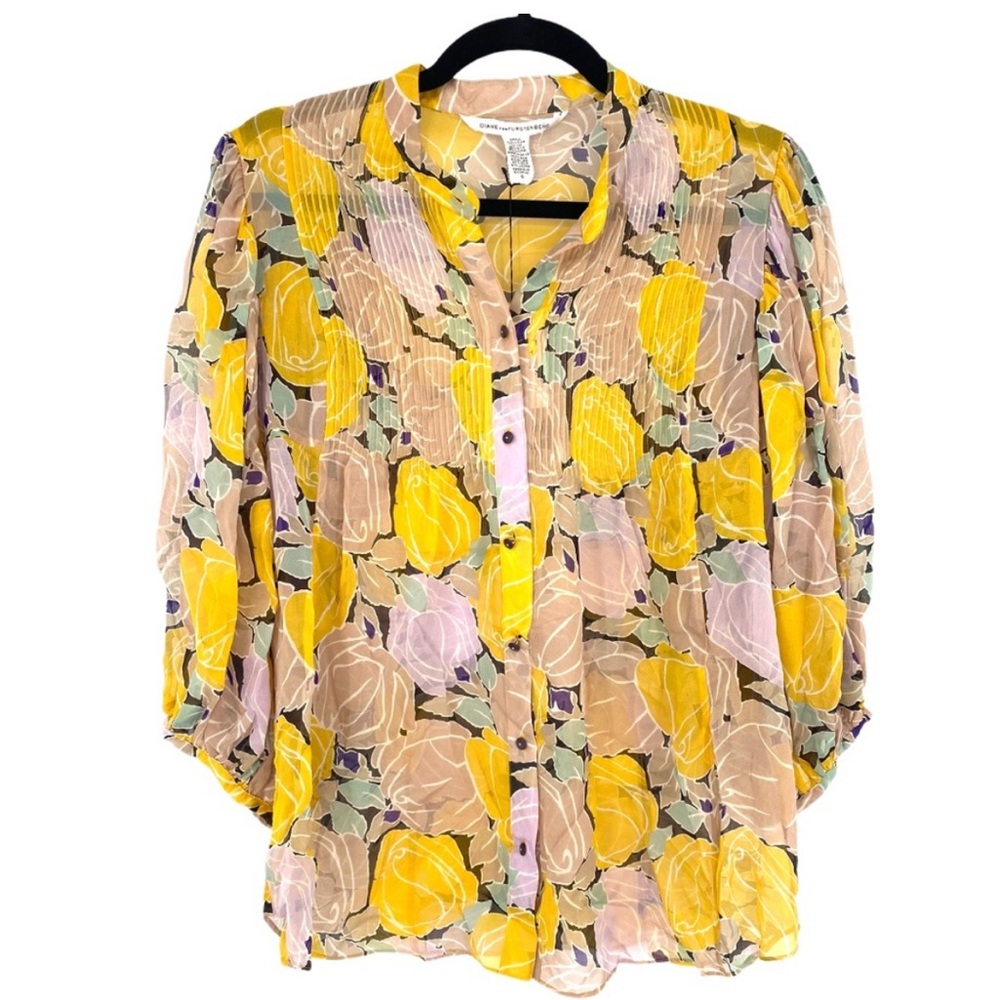 Diane Von Furstenberg Silk Floral Blouse